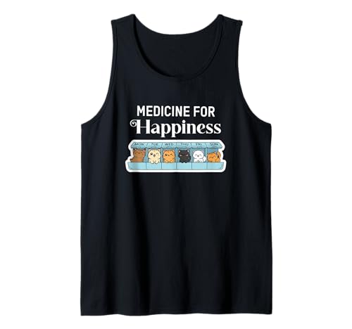 Mi Medicina para la Felicidad Llamado Gatos Todos los días Camiseta sin Mangas