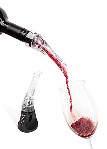 Red Wine Aerator by Pique Lifestyle, Perfect Pourer Diffuser and Decanter, Ideal Filter to Open Up Red and White Wine, Instantly Pumps Air Into Every Glass, Spout Fits All Wine Bottles, Includes Stand