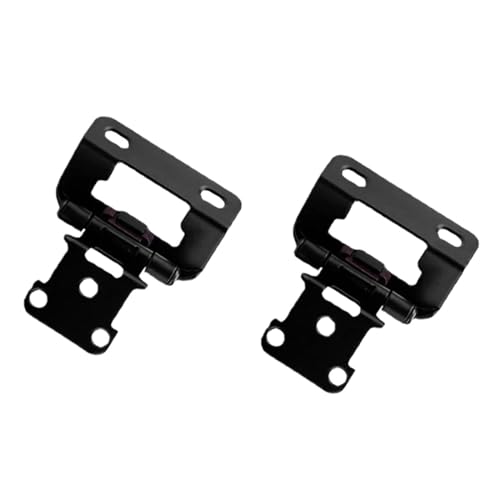 2 個自己閉鎖キャビネットヒンジ食器棚多機能デスクキャビネットソフトクローズオーバーレイフラッシュヒンジ家具ドアハードウェア 簡単取り付け(Black)
