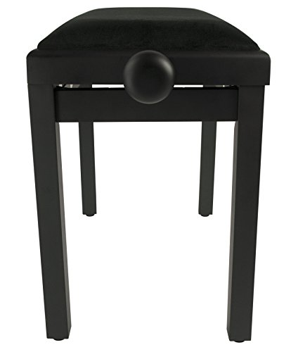 Gearlux Adjustable Piano Bench with Smooth Velvet Top - Black Matte - Thumbnail 3