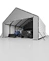 GarveeLife 20'x20'x13' Enclosed Metal Carport for 2 Cars, Heavy Duty Steel Frame for All Weather, Permanent Shelter for Boats, Full-Sized Pickup Trucks, and Tractors, N.W. 1,000 Lbs