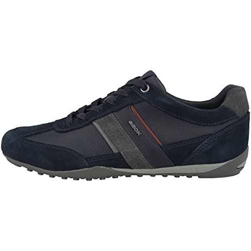 Geox Herren U Wells C Sneaker, Navy Dk Burgundy, 44 EU