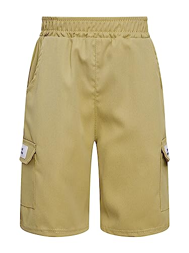 Boys Casual Cargo Shorts Classic Pull On Joggers Kids Straight Fit Short Pants for Hip Hop Jazz Street Dance Bottoms
