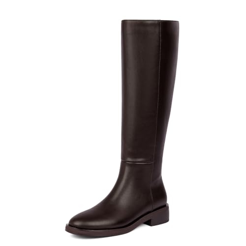 Image of Modatope Knee High Boots Women Round Toe Chunky Heel Fall Boots