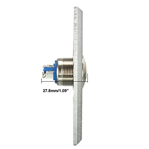 Sourcingmap NO Push Exit Release Button Switch Panel for Door Access Control Systems Aluminum Alloy, Silver - Image 3