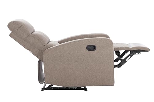 Image of Urban living - Monaco Single Seater Fabric Manual Recliner | 1 Seater Sofa | Single Sofa Recliner | 1 Seater Chair Sofa | 1 Year Warranty | Brown