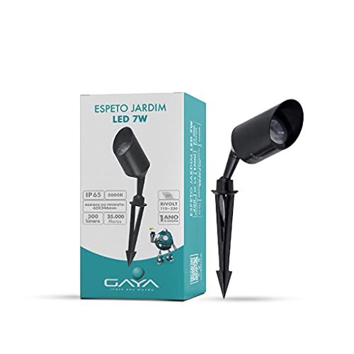 Espeto Jardim Direcionável Bivolt, Medidas: ø5 (L)5,2 (A)12 (P)8cm, Proteção IP65, Gaya.