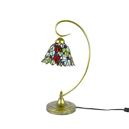 Stil Vintage Trauben Tischlampe Glasmalerei Schreibtischlampe Schwanenhals Kinder Nachtlichter Für Schlafzimmer Wohnzimmer Schlafzimmer Studie