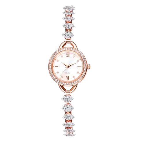 JewelryWe Montre Femme Bracelet Fantaisie : Montre Diamant Strass Analogique Quartz avec Cadran...