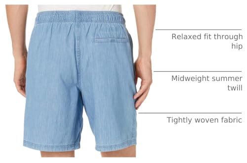 Image of Amazon Essentials Men's 8 inch Inseam Relaxed-Fit Cotton Drawstring Pull-On Walk Shorts, Summer-Weight