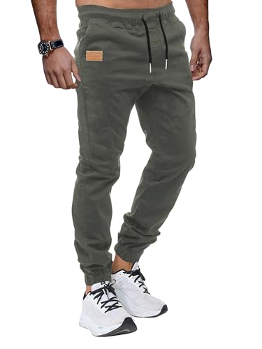 VMSUCIJ Pantalones Hombre Casuales Deporte Elásticos Joggers Largos Pants con Bolsillos Algodón Pantalón Deportivo,Gris 01,L - imagen 2