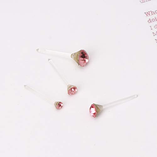 Earrings, 20 Pairs Colorful Faux Rhinestone Plastic Ear Studs Hypoallergenic Earrings White 24