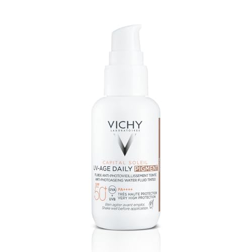 Vichy Fotoprotector UV-Age de Uso Diario, Previene el Envejecimiento y la Hiperpigmentación, Fotoprotección SPF50+ Contra Rayos UVB y UVA, Captain Soleil, 40 ml