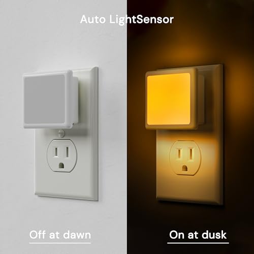 Image of L LOHAS LED 3CCT Night Lights Plug into Wall 2-Pack, 0.3W Plug in Night Light, Dusk to Dawn, Bright Nightlight Auto-On /Off, for Adults Kids Room Bedroom Bathroom Hallway Kitchen