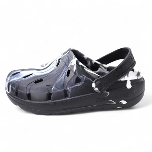 Image of Red Tape Men's Discover Marble Effect Clogs | Comfortable Slip-On Sandals with Adjustable Back Strap