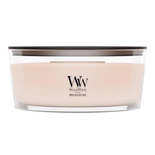 WoodWick Candela profumata | Candela Ellisse | Vaniglia & Sale Marino | Ottimo regalo per donne