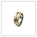 Fusamk Fashion Stainless Steel Irregular Band Ring(Gold(8))