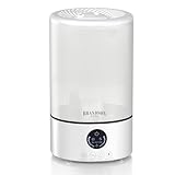 Brandson - Luftbefeuchter 2,5 Liter - sehr leise 30dB - Fernbedienung - Display digital – 3 Nebelstufen - 7 Helligkeitsstufen - RGB - Schlafmodus - Schlafzimmer Kinderzimmer Wohnzimmer