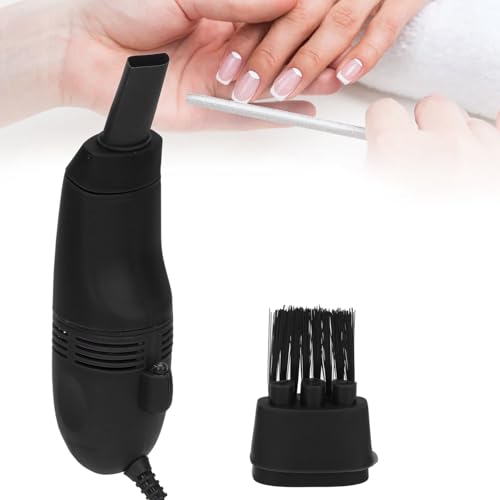 Mini Limpiador de Teclado, Aspiradora Mini USB de Succión Grande de Mano para Equipo de Cámara de Teclado de Computadora de Arte de Uñas (Negro)