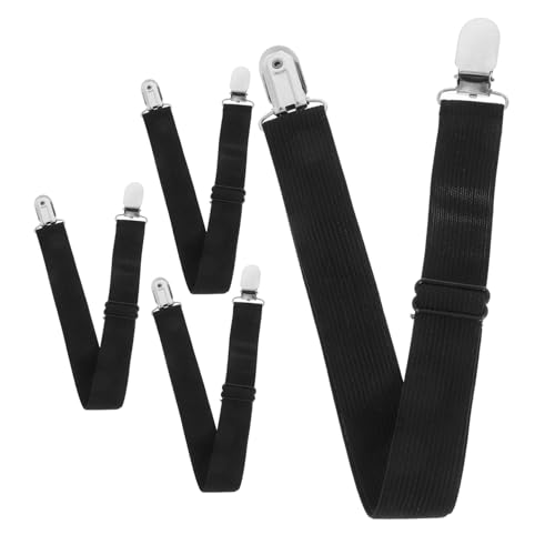Unomor 4pcs Adjustable Bed Sheet Clips Elastic Straps with Metal Fasteners for Corners Secure Sheet Holders to Keep Bedding in Place Compatible with Various Mattress