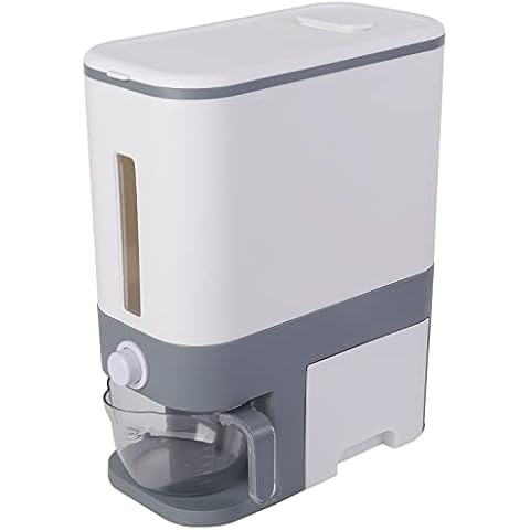 Sooyee 23 Lbs Rice Dispenser with Measuring Cup,Upgraded Rice Container With One Drawer Food Storage Containers for Rice, Corn,Soybean & Oatmeal,Airtight, Moisture Proof Cover