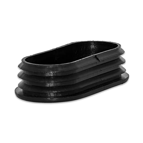 Image of Flyshop 40 x 80 mm, 1-9 /16 inch x 3-1 /8 inch OD Black Durable Plastic Plugs Tubing End Caps Oval Chair Glide Inserts 8 Pack
