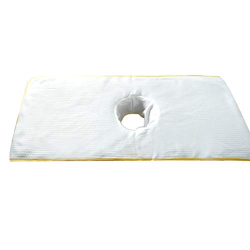 Lzttyee Cotton Rectangle Massage Spa Face Rest Cradle Cover Soft Table/Bed Headrest Pillow Covers (White)