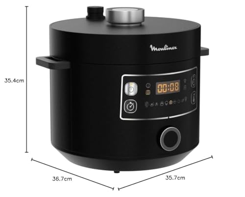 Moulinex Epic Turbo Cuisine CE7548 Autocuiseur électrique 1090 W 10 programmes automatiques panier vapeur, Métal, Noir