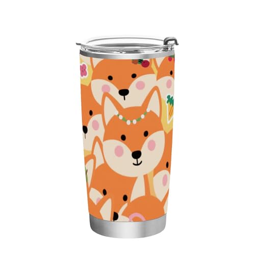 siphylline Taza de café de acero inoxidable con tapa de viaje aislada para viaje, reutilizable, con aislamiento al vacío, 591 ml