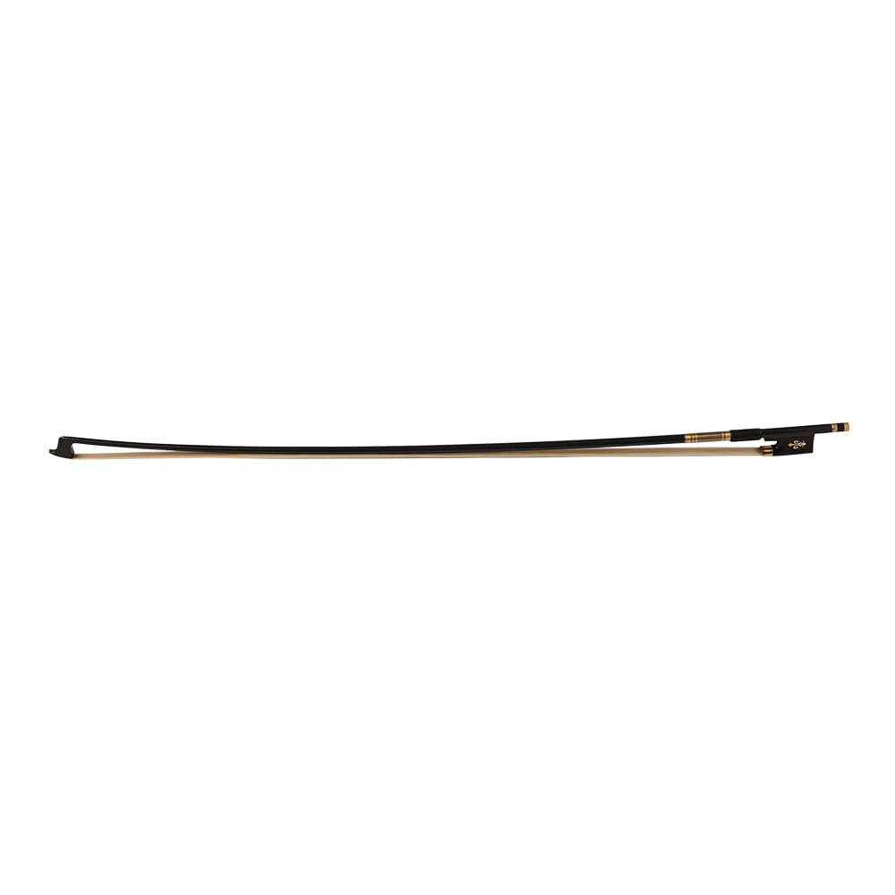 HUIOP arco,4/4 violín violín arco fibra de carbono palo redondo ébano rana cola de caballo pelo bien equilibrado,Arco de violín de fibra de carbono