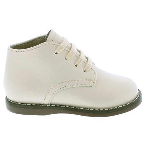 FOOTMATES Todd Lace-Up Bootie Leather Toddler and Baby Walking Shoes with Wide Toe Box and Custom-Fit Insoles, Non-Marking Outsoles - For Infants and Toddlers, Ages 0-4