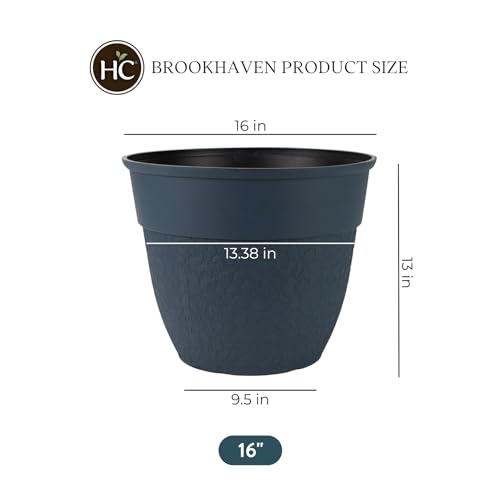 The-HC-Companies-16-Inch-Brookhaven-Decorative-Round-Planter-Lightweight-Premium-Resin-Plant-Pot-with-a-Stonelike-Texture-for-Indoor-Outdoor-Use-Slate-Blue The HC Companies 16 Inch Brookhaven Decorative Round Planter Lightweight Premium Resin Plant Pot with a Stonelike Texture for Indoor Outdoor Use Slate Blue