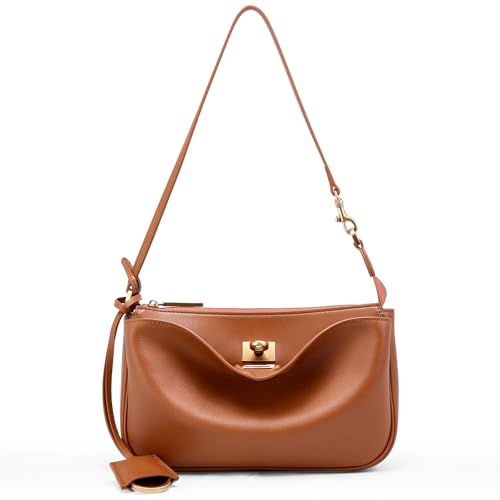 Genuine Leather Shoulder Bag for Women: Designer Leather Crossbody Purses - Fashion Ladies Small Handbag for Travel