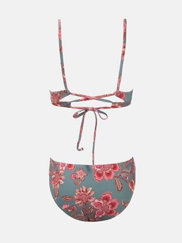 Image of CUPSHE Bikini Set for Women Two Piece Swimsuits V Neck Low Rise Crisscross Back Self Tie Spaghetti Straps