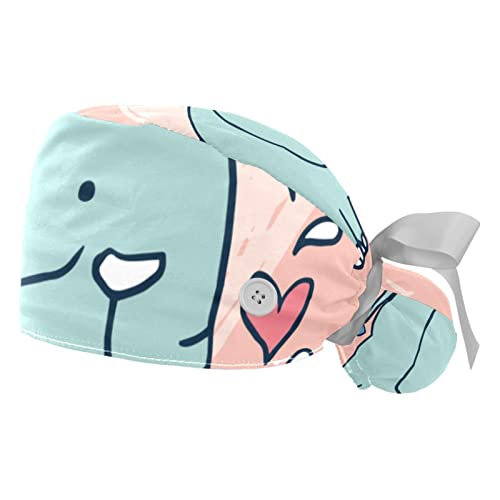 Chapeaux de Travail JDEZ Lot de 2 Casquettes Bouffantes Motif Éléphant
