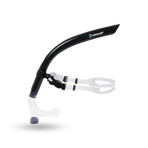 Image of AIRAVAT Front Snorkel Tuna,Dive Mask Easy-Breath Free Diving Snorkel for Snorkeling Scuba Diving Freediving Swimming (Black)