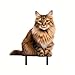 Katze Gartendeko Rost Gartenstecker, 2D Acrylic Katze-Gartenfigur Dekostecker zum Stecken Roststecker Edelrost Rostiger Beetstecker Rost Deko für Garten Terrasse Balkon Deko (Gold, 30cm)