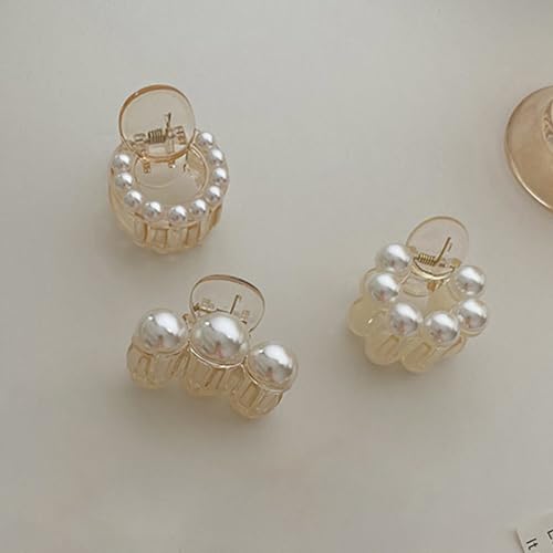 3 peças de grampos de cabelo pérola para mulheres pequenos grampos de cabelo pérola antiderrapante f