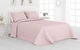 Colcha Bouti Termosellada para Verano. 100% Microfibra Extra Suave - Modelo Vejer. Colcha Cubre Cama Multiusos. Incluye Dos Fundas de cojín. Cama 150/160 - 250x265cm Rosa