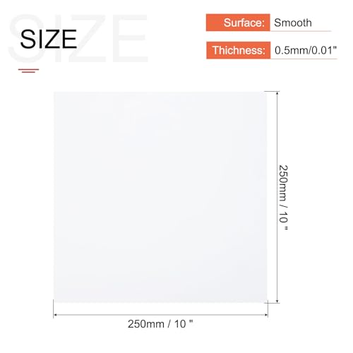 Image of MECCANIXITY White ABS Plastic Sheet 10 x 10 x 0.02 Inch for Building Model, DIY Crafts, Panel, Pack of 1 Pcs