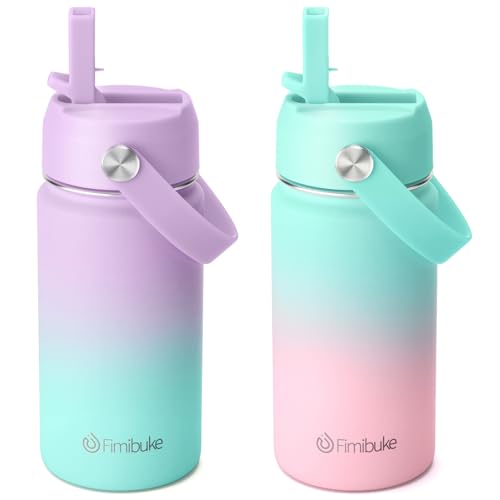 Fimibuke Kids Insulated Water Bottle - 14oz BPA-FREE 18/8...