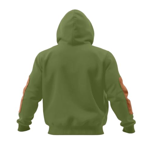 Mens Pullover Hoodie Elbow Patch Kangaroo Pocket Drawstring Casual Travel - image 2
