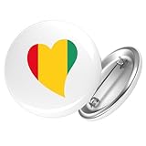 Huuraa Button Guinea Flagge Herz 25mm r& mit Sicherheitsnadel Ansteckbutton Geschenkidee