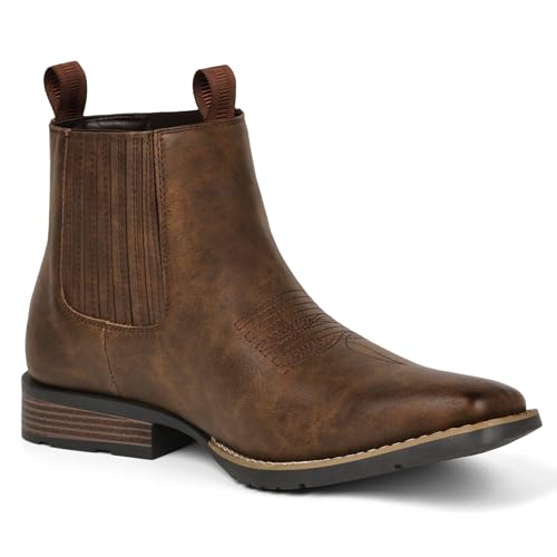 Image of IUV Cowboy Boots For Men Square Toe Ankle Boots