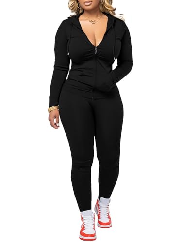 Nimsruc Two Piece Outfits For Women Long Sleeve Bodycon Tracksuit Casual Sweatsuits Jogger Sets2