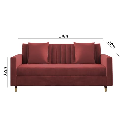 Image of Casaliving Garcia 3+2 Seater Sofa Set for Living Room (Maroon)