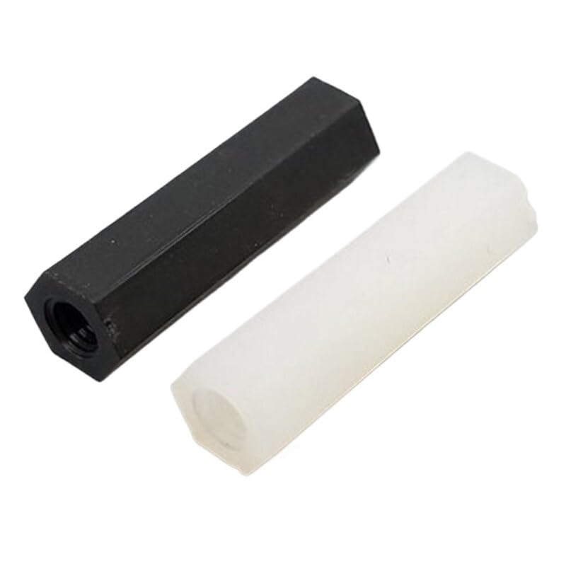 500/1000PCS M2.5 M3 M4 White Or Black Hex Nylon Standoff Spacer Column Flat Head Double Pass Nylon Plastic Spacing Screws(White,20MM_M4 500PCS)