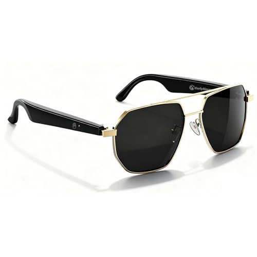 EarlySincere 2026 Ai Smart Glasses, Ai Real-Time Translation with 164 Languages, Classic Pilot Sunglasses, Equipped with Voice Assistant/Ai Call, Ip65 Waterproof,Ai Glasses for Men & Women g