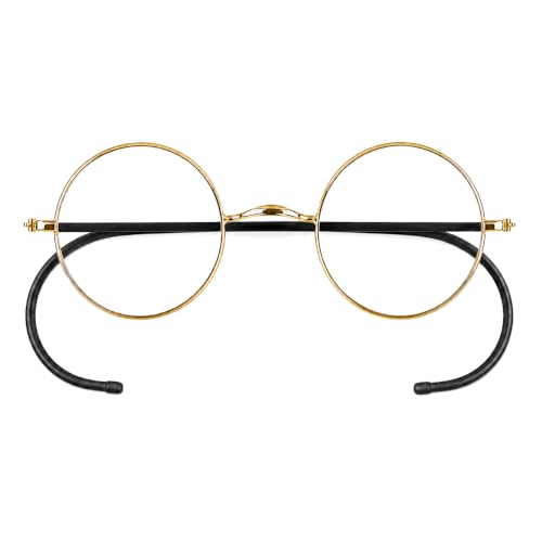 Image of Agstum Retro Small Round Optical Rare Wire Rim Eyeglasses Frame