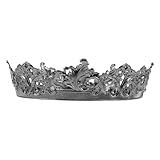 DEARMAMY Vintage Herren Königskrone Metall Barockstil Prom Cosplay Kopfschmuck für Hochzeit Halloween Royal Kostüm Zubehör